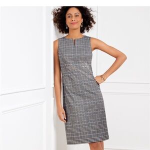 Talbots Black and White Checkered Midi Dress